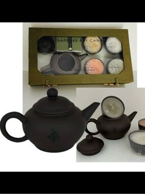 NWOT Chesapeake Bay Candle “Tea Time Collection” Gift Boxed Set Candles/Holder